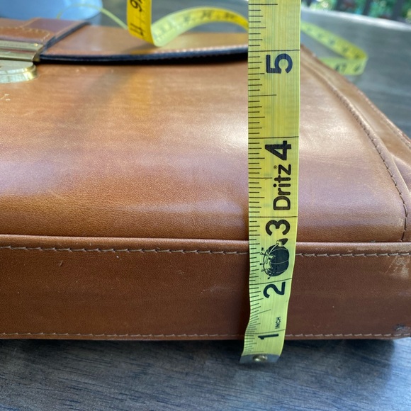 Vintage Schlesinger brown leather briefcase, satchel,messenger, laptop Bag. - Picture 14 of 15